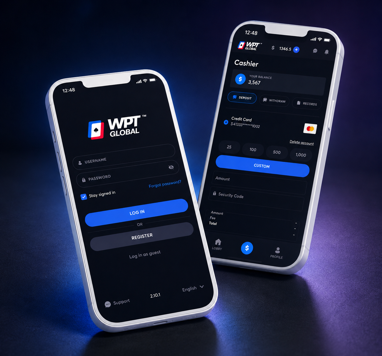 WPT扑克移动端客户端下载画面